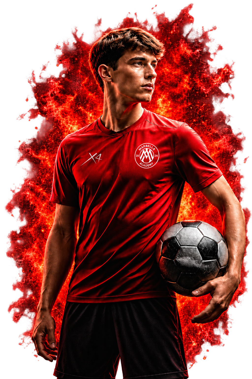 Jugador Academy Marbella con balon